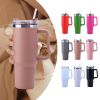 30OZ Straw Coffee Insulation Cup with Handle Portable Car Stainless Steel Water Bottle Large Capacity Travel BPA Free Thermal Mug