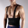 Adjustable Weightlifting Belt with Shoulder Strap Back Braces Support for Lower Back Pain Weightlifting Support Movers Exercise Workout Fitness Black