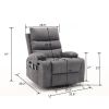 Electric Power Lift Recliner Chair, 8-point vibration Massage-lumber heat, 21"seat width, large size-Remote Control, Side Pockets-Cup Holders