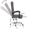 Massage Reclining Office Chair Gray Faux Leather