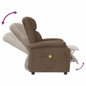 Massage Chair Brown Fabric (Color: Brown)