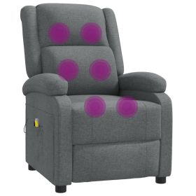 Massage Chair Dark Gray Fabric (Color: Gray)