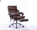 High Back Massage Reclining Office Chair with Footrest - Massaging Lumbar Cushion, Adjustable Angle, Breathable Thick Padding