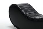 Rocking Leisure Yoga Chaise, Modern Faux Leather Curved Sofa, Upholstered Yoga Chaise for Living Room Bedroom, Decompression chair
