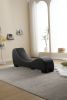 Yoga Chaise Lounge Collection for Stretching & Relaxation Modern Faux Leather Curved Sofa, Modern Faux Leather Curved Sofa, Living Room