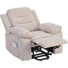 Massage Recliner, Power Lift Chair with Adjustable Massage and Heating Function, Recliner Chair with Infinite Position and Side Pocket- Beige