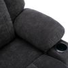 Power Lift Recliner Chair Electric Recliner with Massage and Heating Functions, Remote, Phone Holder Side Pockets and Cup Holders - Black