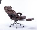 High Back Massage Reclining Office Chair with Footrest - Massaging Lumbar Cushion, Adjustable Angle, Breathable Thick Padding