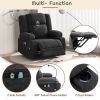 Power Lift Recliner Chair Electric Recliner with Massage and Heating Functions, Remote, Phone Holder Side Pockets and Cup Holders - Black