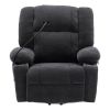 Power Lift Recliner Chair Electric Recliner with Massage and Heating Functions, Remote, Phone Holder Side Pockets and Cup Holders - Black