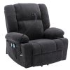 Power Lift Recliner Chair Electric Recliner with Massage and Heating Functions, Remote, Phone Holder Side Pockets and Cup Holders - Black