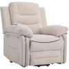 Massage Recliner, Power Lift Chair with Adjustable Massage and Heating Function, Recliner Chair with Infinite Position and Side Pocket- Beige