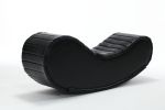 Rocking Leisure Yoga Chaise, Modern Faux Leather Curved Sofa, Upholstered Yoga Chaise for Living Room Bedroom, Decompression chair