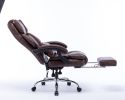 High Back Massage Reclining Office Chair with Footrest - Massaging Lumbar Cushion, Adjustable Angle, Breathable Thick Padding
