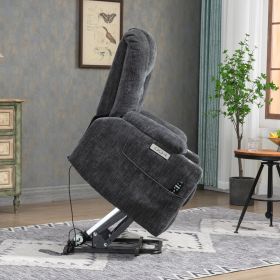 EMON'S Large Power Lift Recliner Chair with Massage and Heat, Overstuffed Wide, Heavy Duty Motion Mechanism with USB and Type C Ports (Color: as Pic)
