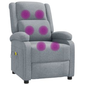 Massage Chair Light Gray Fabric (Color: Gray)