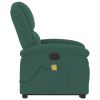 Stand up Massage Recliner Chair Dark Green Velvet