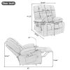 Power Lift Recliner Chair Electric Recliner with Massage and Heating Functions, Remote, Phone Holder Side Pockets and Cup Holders - Black