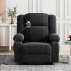Power Lift Recliner Chair Electric Recliner with Massage and Heating Functions, Remote, Phone Holder Side Pockets and Cup Holders - Black