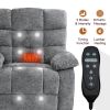 Lift Recliner Chair Heat Massage Dual Motor Infinite Position Up to 350 LBS Large with Power-Remote, Medium-firm and Heavy Duty-Gray