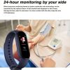 Unisex M6 Fitness Tracker; Smartwatch - Heart Rate Sleep Blood Oxygen Monitor; IP68 Waterproof Watch; Step Calorie Counter Pedometer - Android IOS