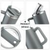 30OZ Straw Coffee Insulation Cup with Handle Portable Car Stainless Steel Water Bottle Large Capacity Travel BPA Free Thermal Mug