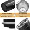 12 oz Stainless Steel Vacuum Insulated Tumbler - Coffee Travel Mug Spill Proof with Lid - Thermos Cup for Keeping Hot/Ice Coffee, Tea and Beer, etc