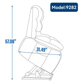 Lift Recliner Chair Heat Massage Dual Motor Infinite Position Up to 350 LBS Large with Power-Remote, Medium-firm and Heavy Duty-Gray (Color: as Pic)