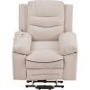 Massage Recliner, Power Lift Chair with Adjustable Massage and Heating Function, Recliner Chair with Infinite Position and Side Pocket- Beige