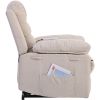 Massage Recliner, Power Lift Chair with Adjustable Massage and Heating Function, Recliner Chair with Infinite Position and Side Pocket- Beige