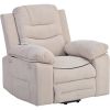 Massage Recliner, Power Lift Chair with Adjustable Massage and Heating Function, Recliner Chair with Infinite Position and Side Pocket- Beige