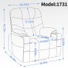 Okin Motor Up to 350 LBS Power Lift Recliner Chair, Heavy Duty Motion Mechanism with 8-Point Vibration Massage and Lumbar Heating, Cup Holders, USB