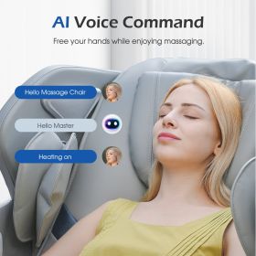 BOSSCARE 2023 Brand New Update GR8686 Massage Chairs with AI Voice, App Control SL Track Zero Gravity Full Body Massage Recliner Gray (Color: as Pic)