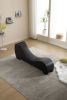 Yoga Chaise Lounge Collection for Stretching & Relaxation Modern Faux Leather Curved Sofa, Modern Faux Leather Curved Sofa, Living Room
