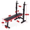 Adjustable Folding Multifunctional Workout Station Adjustable Workout Bench with Squat Rack -BLACK OR RED/BLACK XH