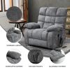Lift Recliner Chair Heat Massage Dual Motor Infinite Position Up to 350 LBS Large with Power-Remote, Medium-firm and Heavy Duty-Gray