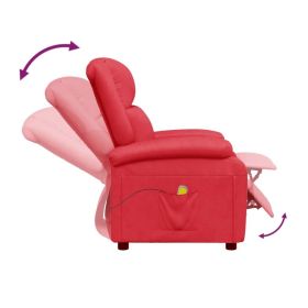 Massage Chair Red Faux Leather (Color: Red)