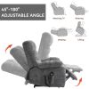 Lift Recliner Chair Heat Massage Dual Motor Infinite Position Up to 350 LBS Large with Power-Remote, Medium-firm and Heavy Duty-Gray